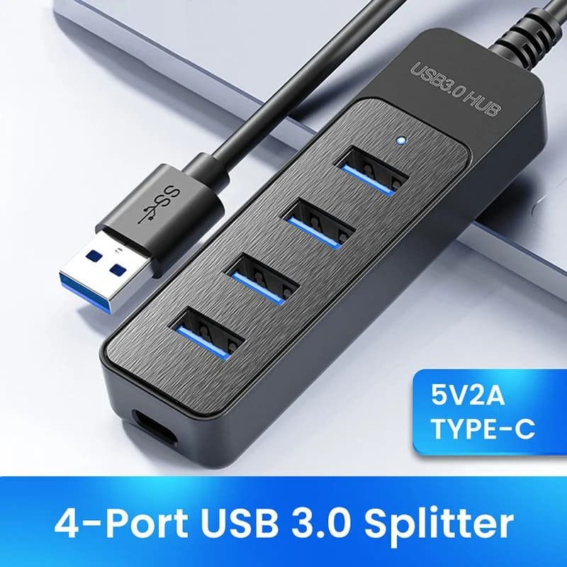 HUB USB 3.0 a 4 porte Adattatore di alimentazione per espansore di tipo C multi porte USB 3.0 ad alta velocità per adattatore per docking station per computer PC