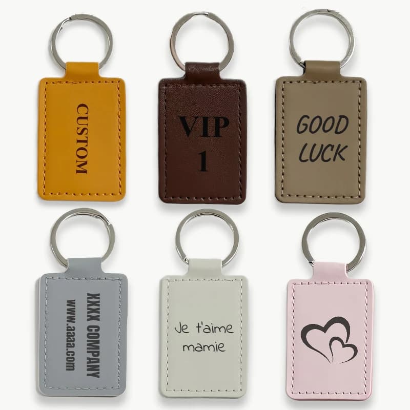 Portachiavi vintage in PU con logo personalizzato, testo inciso al laser, portachiavi per uomo e donna, portachiavi personalizzato per porta auto, regalo per hotel aziendale