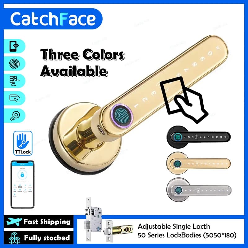 Bluetooth biometrico Fingerprint Card Code lock con chiavi TTlock APP Digital Smart door lock serratura elettronica della maniglia