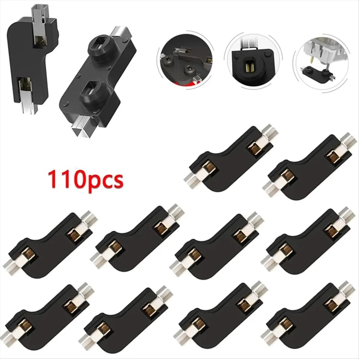 T35C 110Pcs Hot Swapping PCB Sockets Mechanical Keyboard Hot-Swappable Base Mechanical Keyboard Replacement Accessories