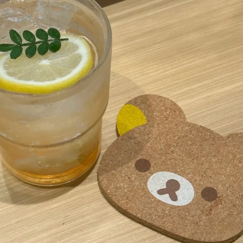 Cartoon 1PC Rilakkumas Tavolo da pranzo Tovaglietta Sottobicchiere Accessori da cucina Tappetino Tazza Bar Tazza Cartoon Animal Drink Pad