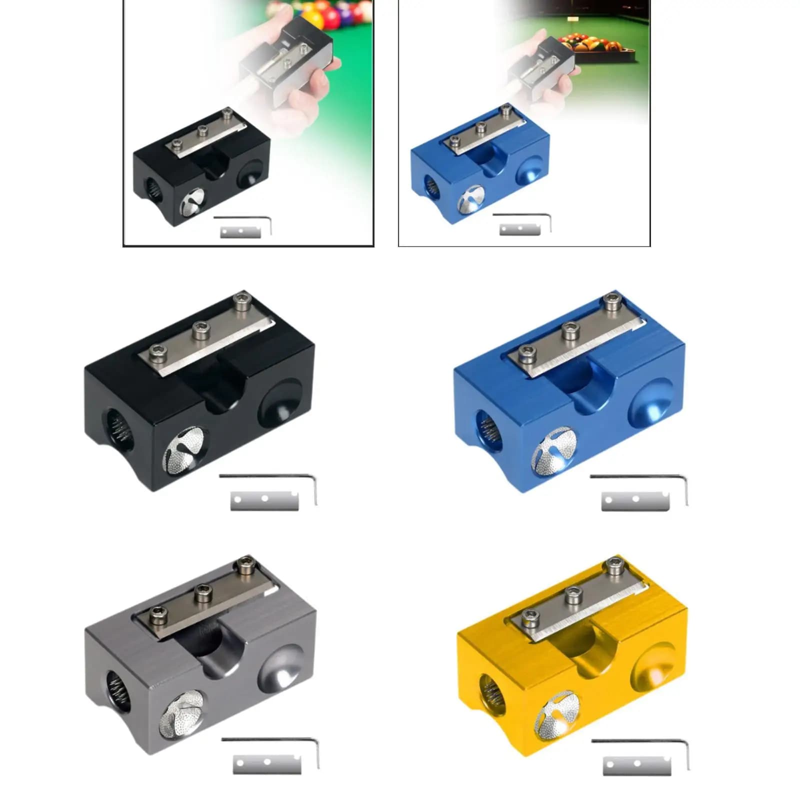 8 in 1 Billiard Cue Tip Corrector Multifunctional Repair Hand Tool for Pool Cue Maintenance Game Equipment