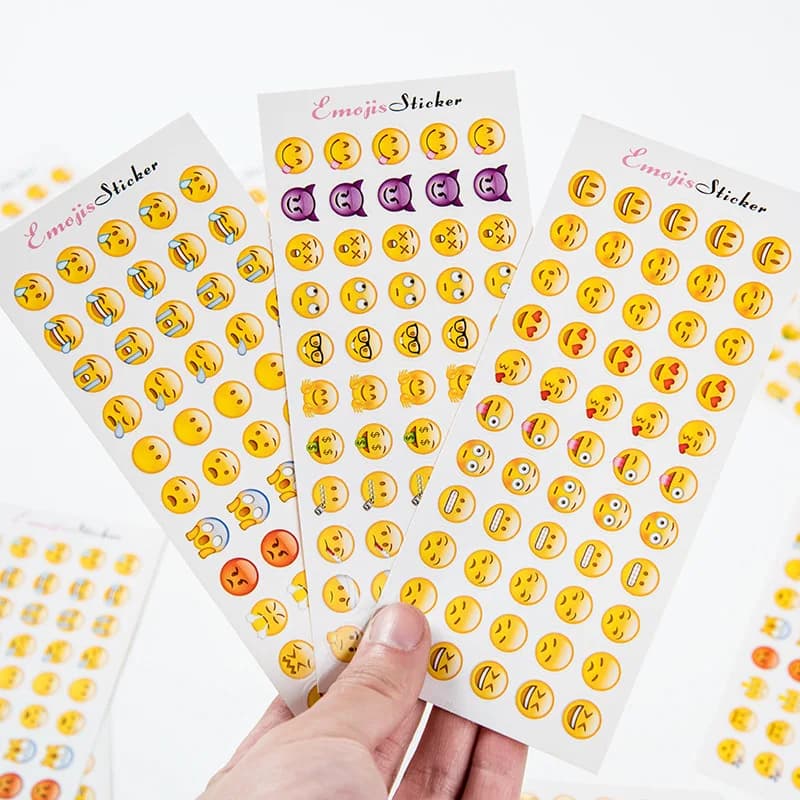Encouraging Sticker Set for Mobile Emojis Cartoon Smiley Decorative Material for Diary Scrapbooking Handmade Craft Tools.