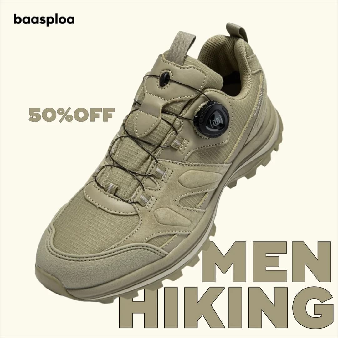 Baasploa Scarpe da trekking da uomo Scarpe da trekking in pelle di marca alla moda Scarpe da trekking leggere da uomo Scarpe da arrampicata casual antiscivolo resistenti all'usura
