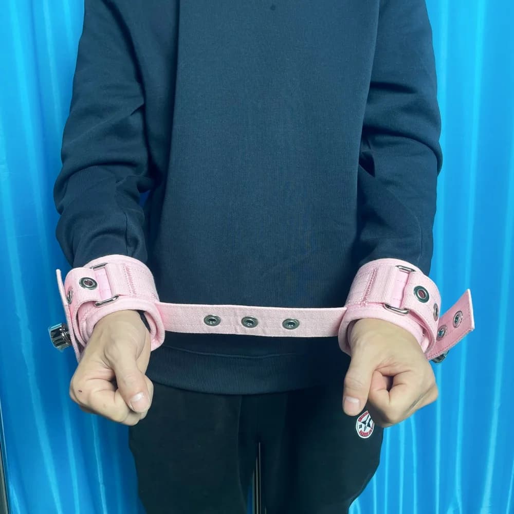 Manette rosa Restrizioni per il polso Chiusura magnetica Cinturino in cotone Restrizioni medici ospedalieri Centro riabilitativo per pazienti Mania