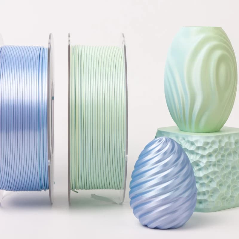 Veekaft Filament for PLA printing in bicolor silk, 3D printer filament 1,75 mm, compatible with FDM printers