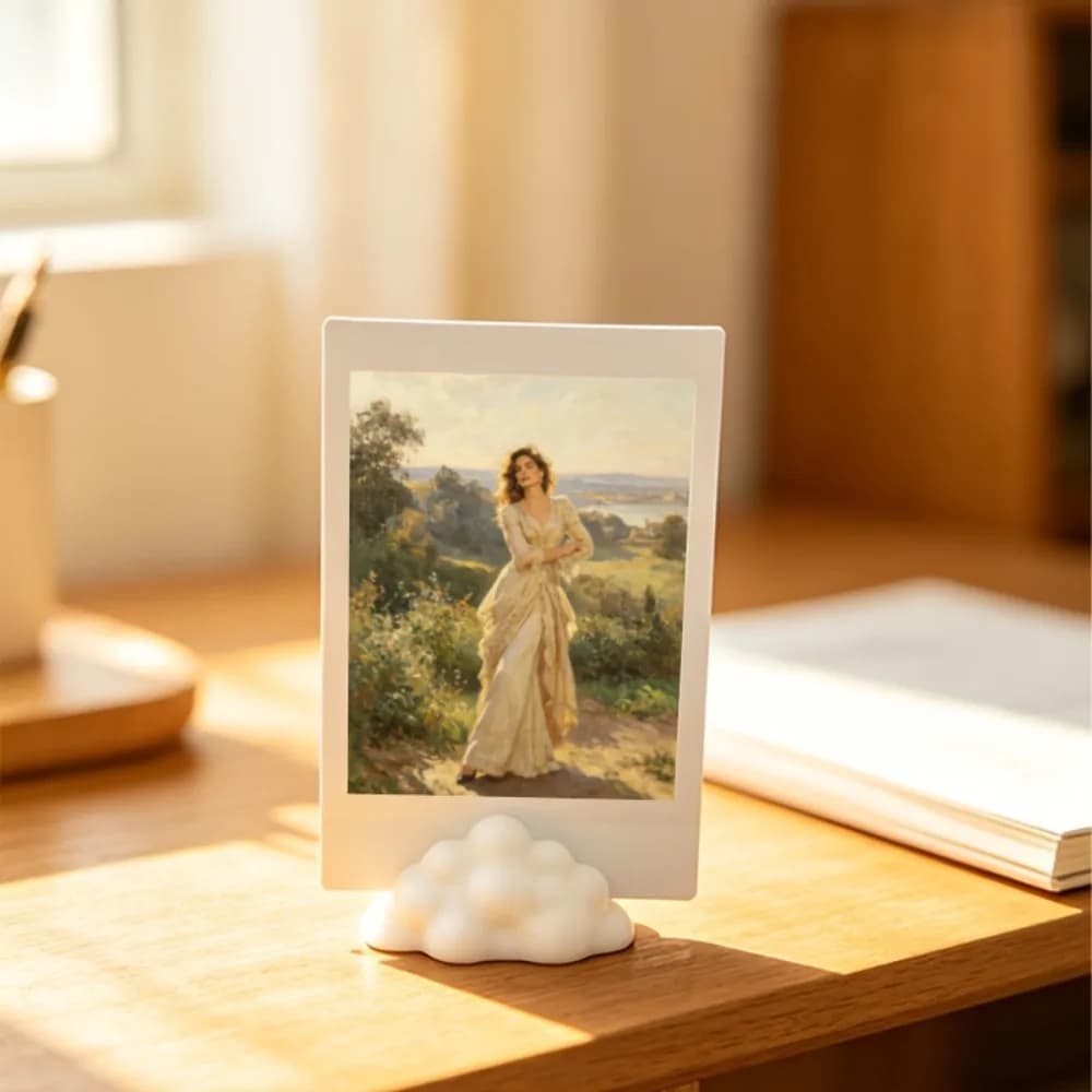 Supporto per Foto a Forma di Nuvola Soffice, Cornice per Foto Polaroid Mini Carina, Porta Foto da Scrivania in Plastica, Decorazione per Camera da Letto