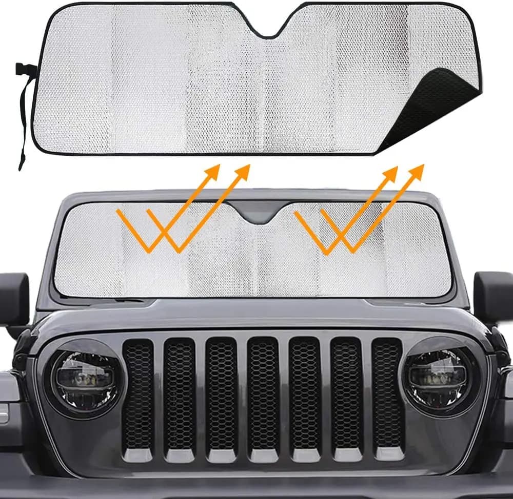 Parabrezza parasole per Jeep Wrangler TJ JK JKU 2 e 4 porte 2007-2018 blocchi raggi UV protezione per visiera parasole parasole per finestra