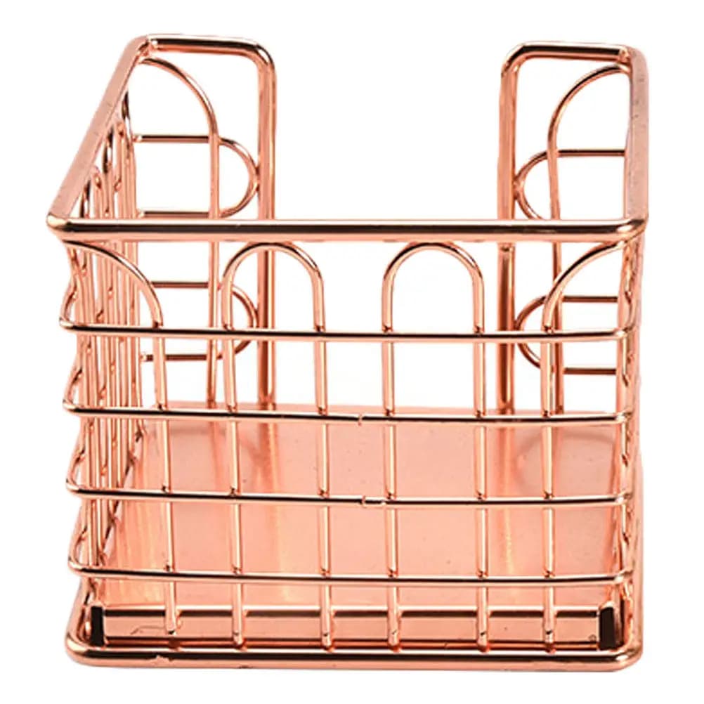 1 Pezzo Scatola Organizzatrice da Scrivania in Metallo Oro Rosa per Penne e Forniture per Ufficio, Organizer Creativo per Casa e Ufficio