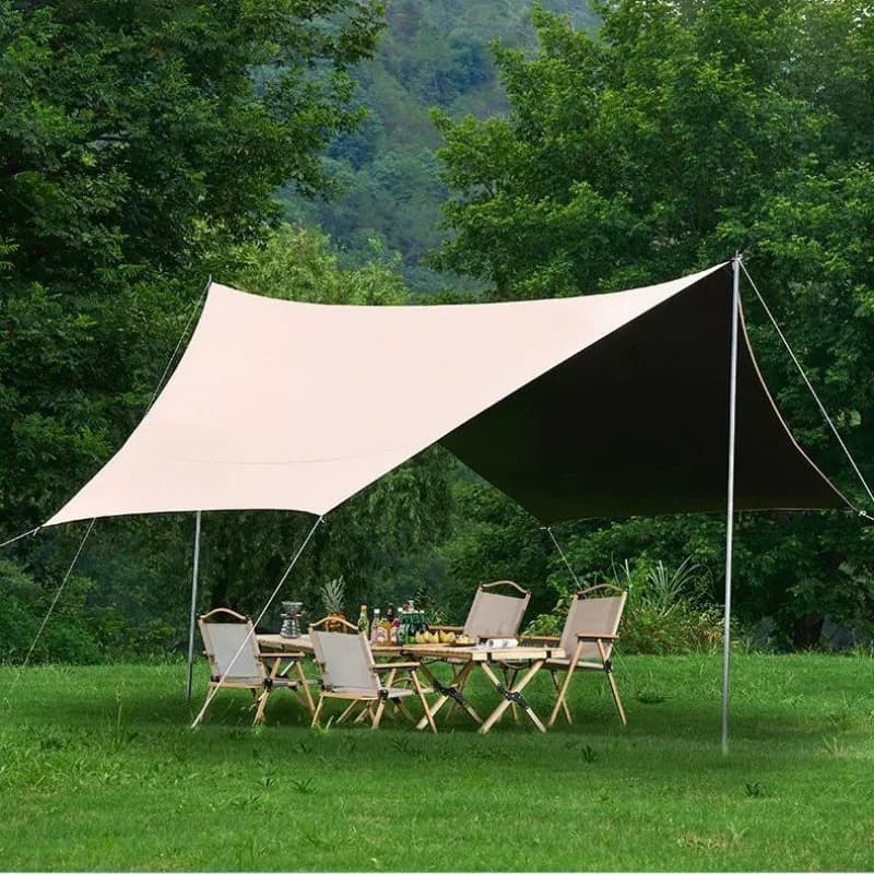 Tenda da Campeggio Portatile Stile Padiglione, Antivento e Parasole per Esterni