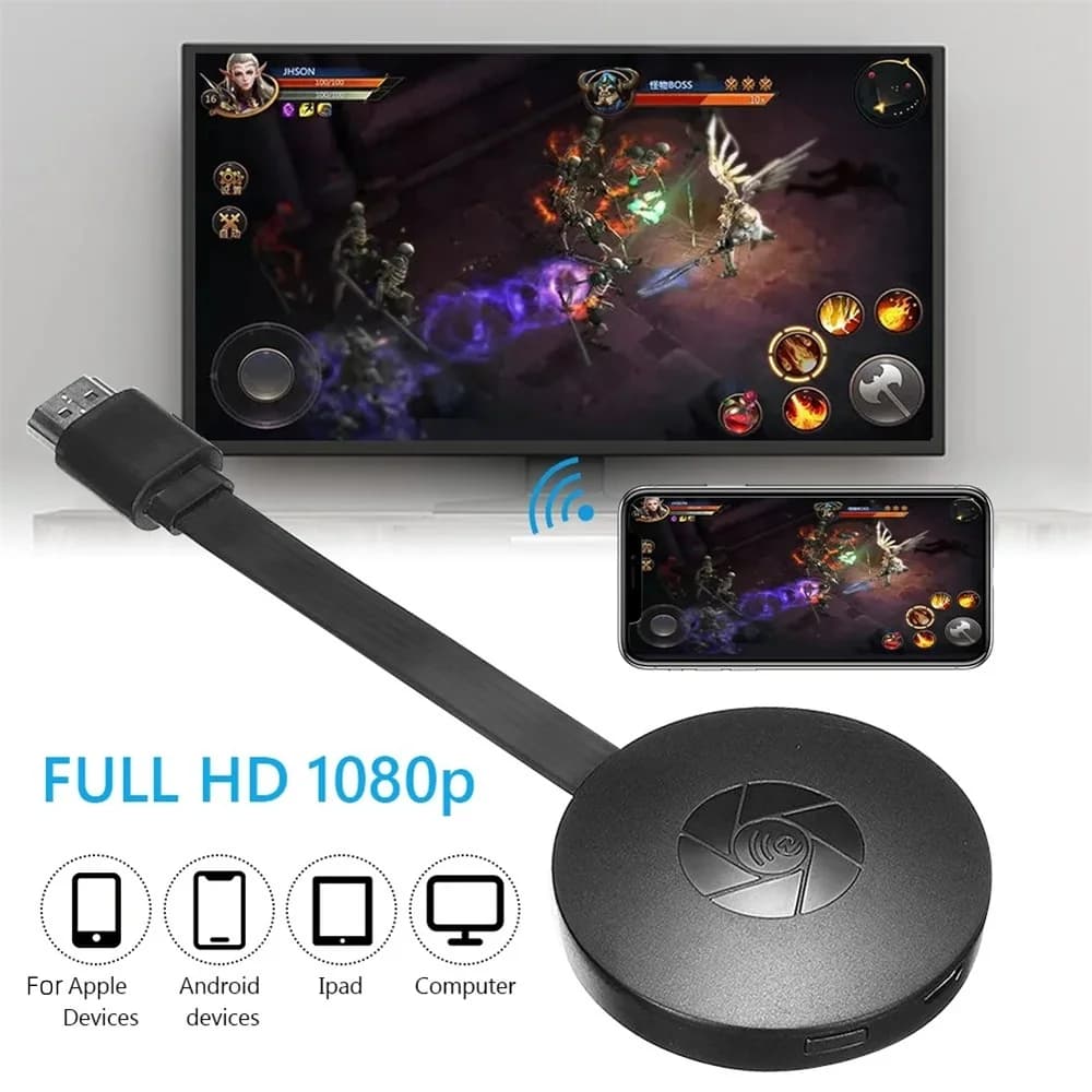 Proiettore Wireless HDMI per Mirroring Multi-Dispositivo, Connessione Telefono a TV HD 1080P, Proiezione Schermo in Tempo Reale per Computer con WIFI
