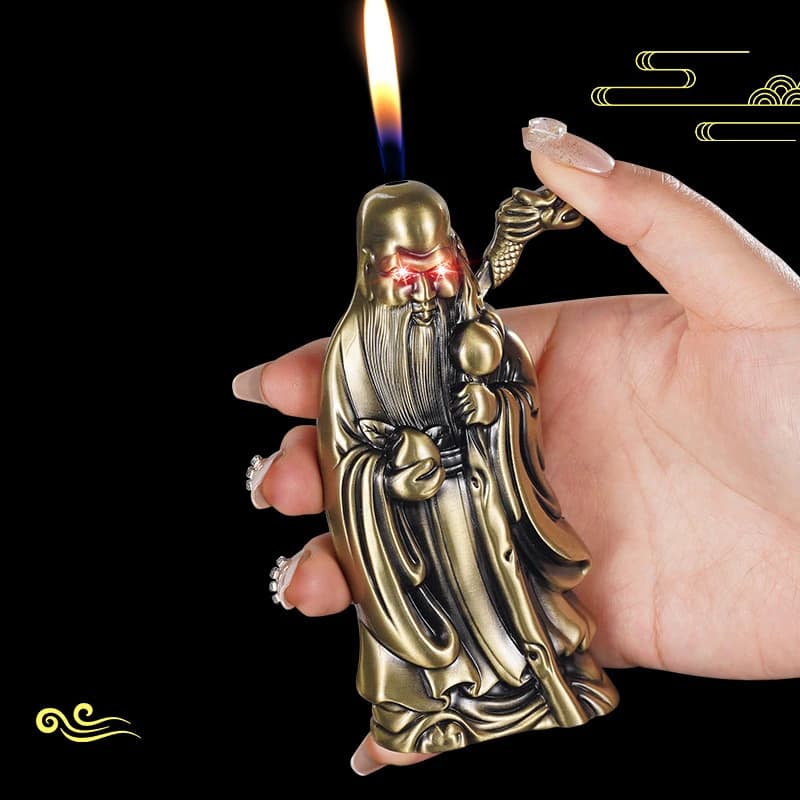 Accendino Creativo a Forma di Stella 3D con Rilievo, Ornamento da Tavolo a Fiamma Libera con Significato Positivo, Regalo Unico per Lui o Lei