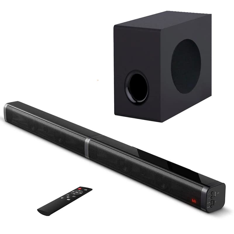 80W TV SoundBar 2.1 Altoparlante Bluetooth 5.0 Sistema Home Theatre 3D Surround Sound Bar Telecomando con subwoofer per TV
