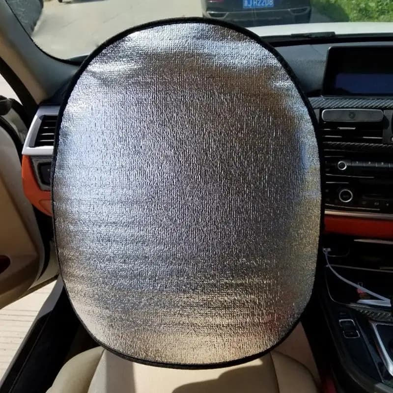 Volante Parasole Copertura Coprivolante Parasole Anti Calore Foglio di Alluminio Coprivolante 44cmx50cm per Auto