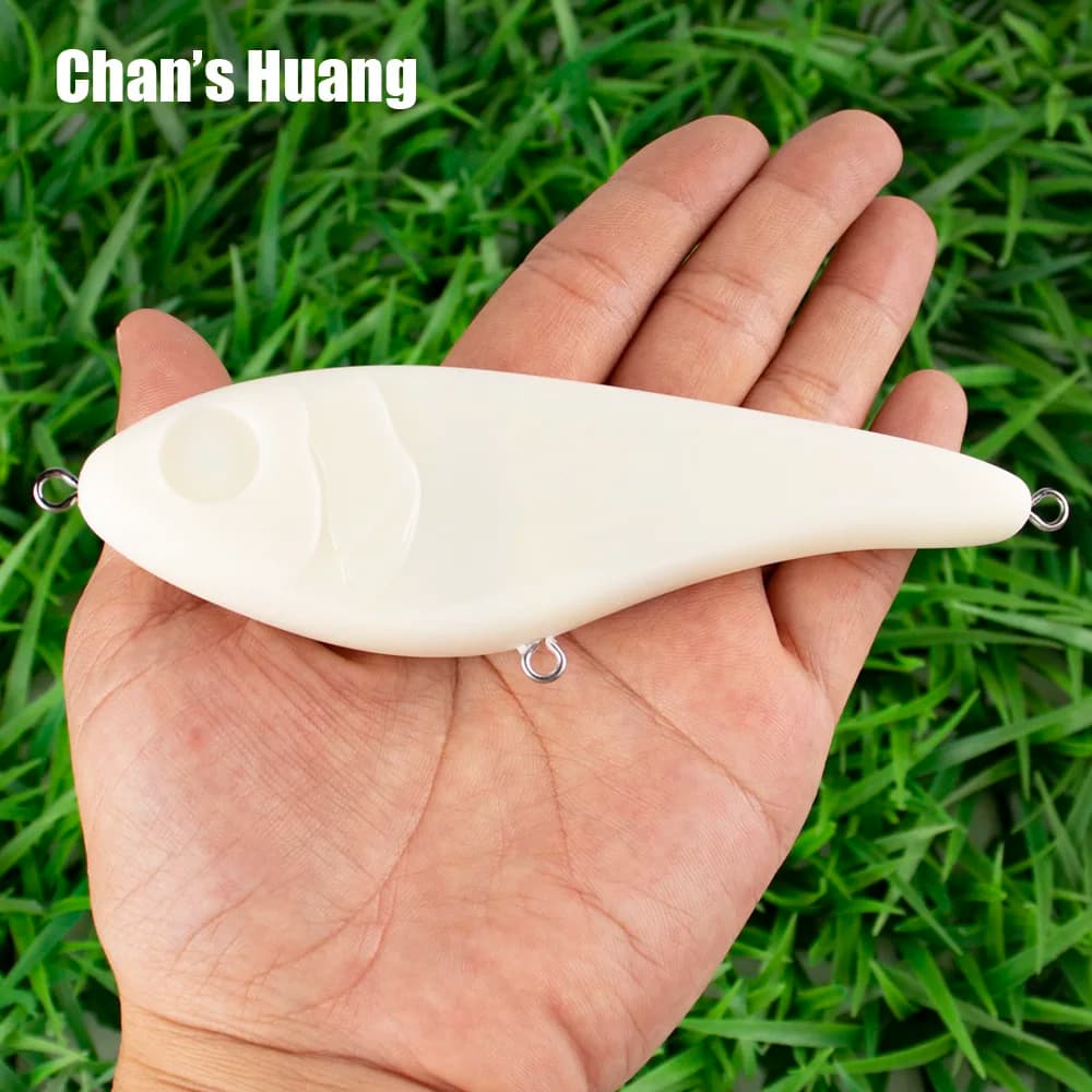 Chan's Huang 30PCS DIY Body Artificial Hard Bait Sinking Lure Unpainted Jerkbait Blank For Pike Musky Killer Fishing Lure Tackle