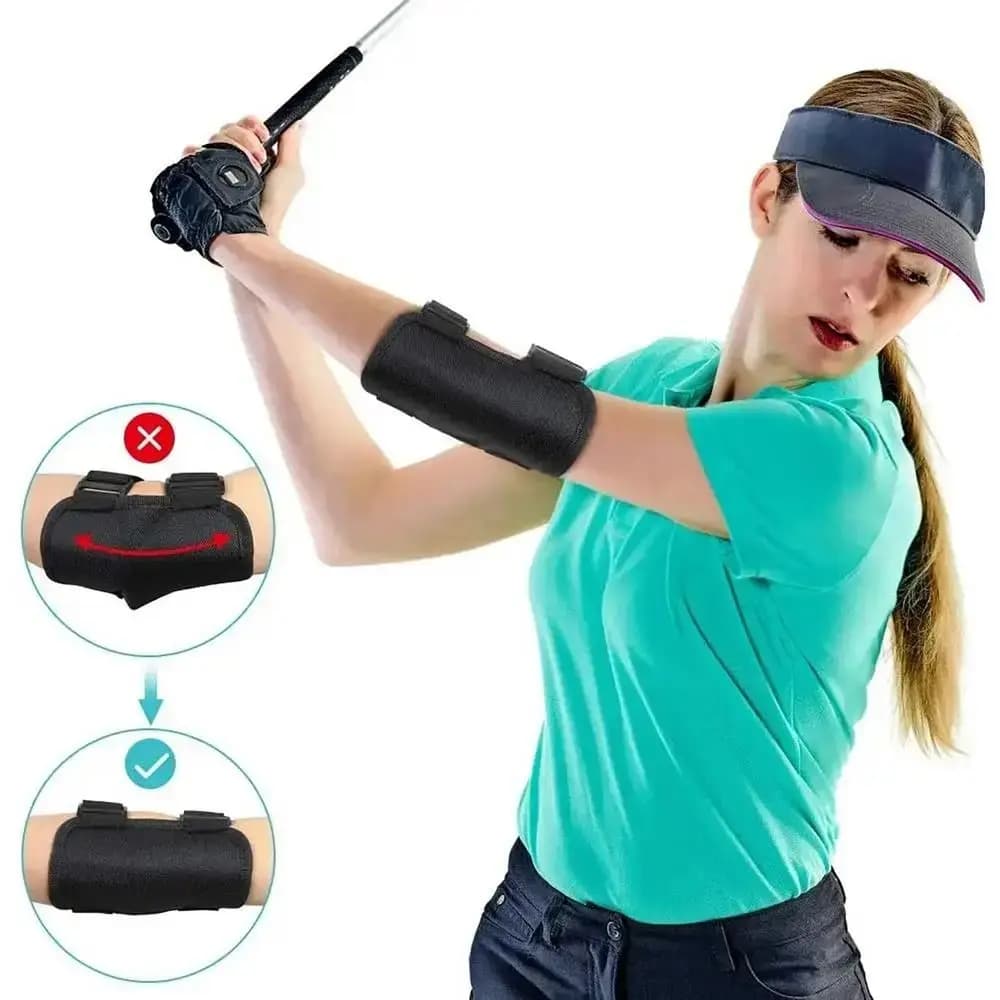 Protezione per il polso del correttore del gomito dell'oscillazione del movimento della mano con fibbia Aiuto per l'allenamento dell'oscillazione del golf Tutore per il polso da golf in nylon regolabile