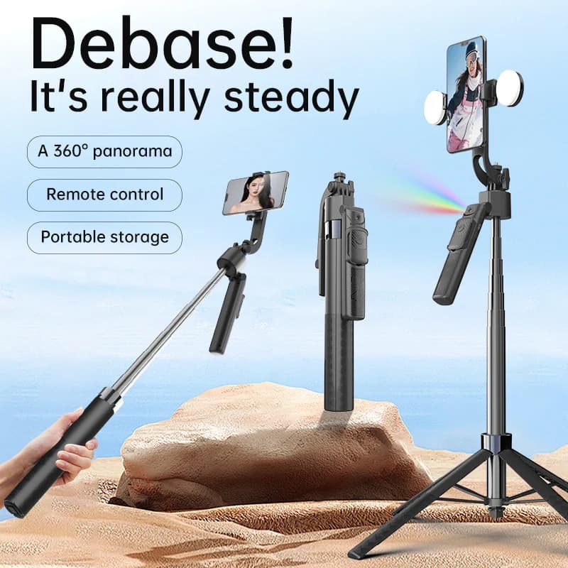 Q17 New Auto Face Tracking Tripod, No App Required, Extendable, with Phone Clamp, Foldable for Storage
