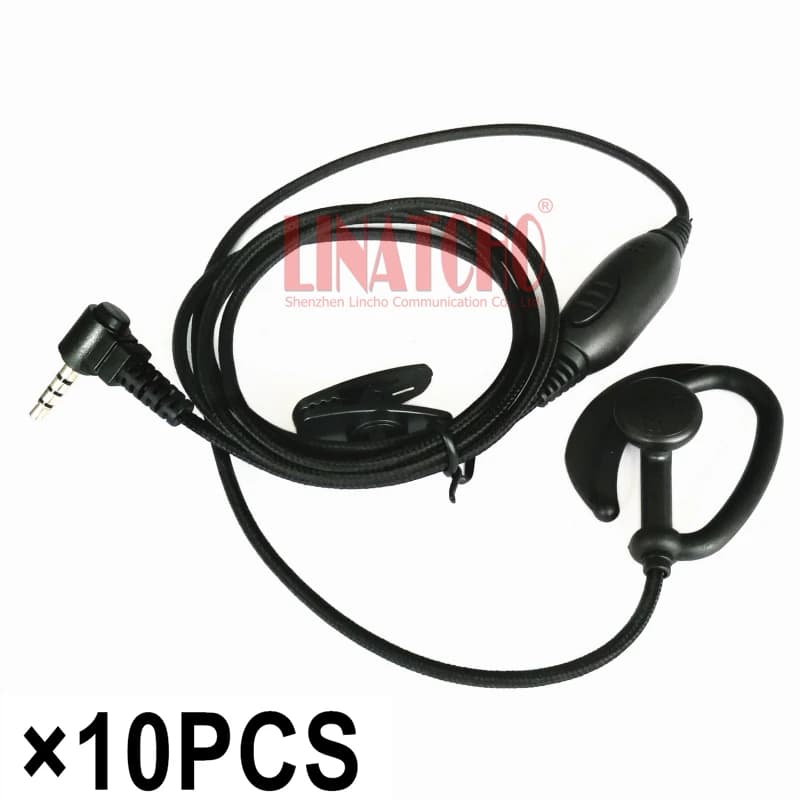 10PCS Nylon Microphone Earphone PTT Button Radio Earphones for Walkie Talkie VERTEX VX-410 VX-420 VX-1R VX-2R VX-3R VX-5R