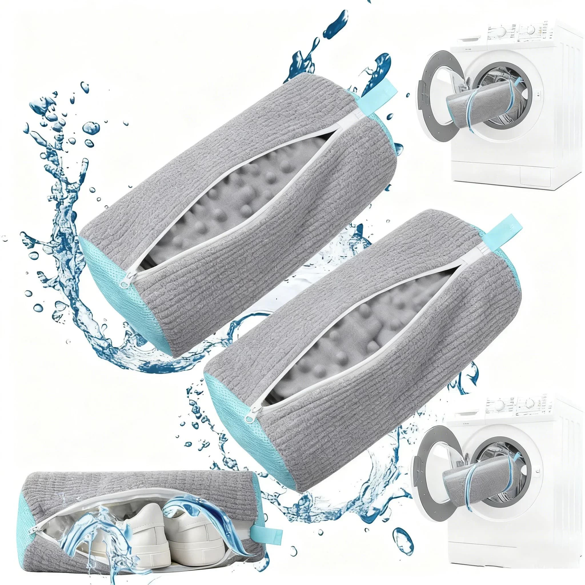 Thickened Shoe Washing Pouch Anti Deformation Full Surround Cleaning Reusable Laundry Bag For Sports Shoes Household Daily Use