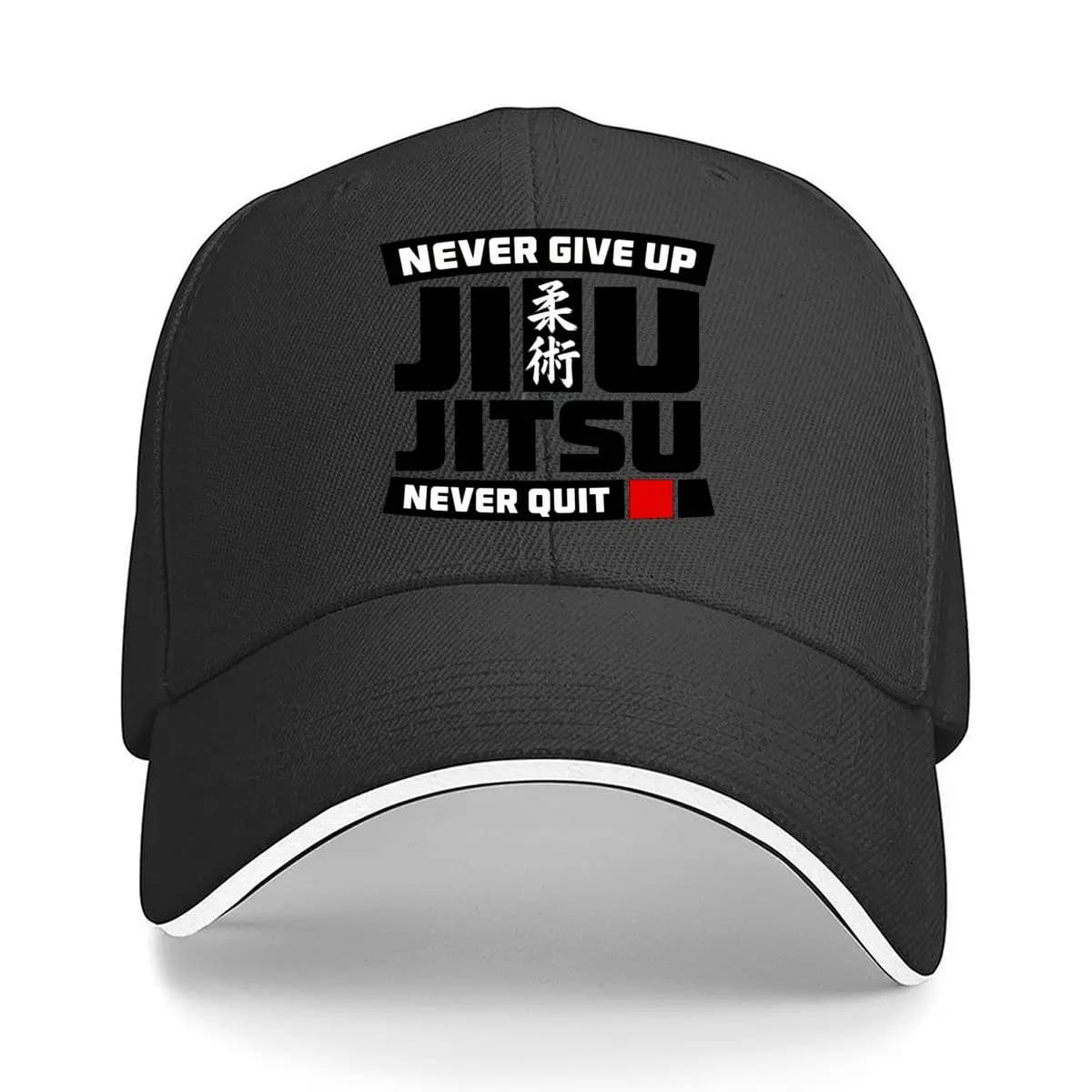 Never Give Up Jiu Jitsu Typography Hip Hop hat Fashion Outdoor Sports Sandwich Baseball Cap