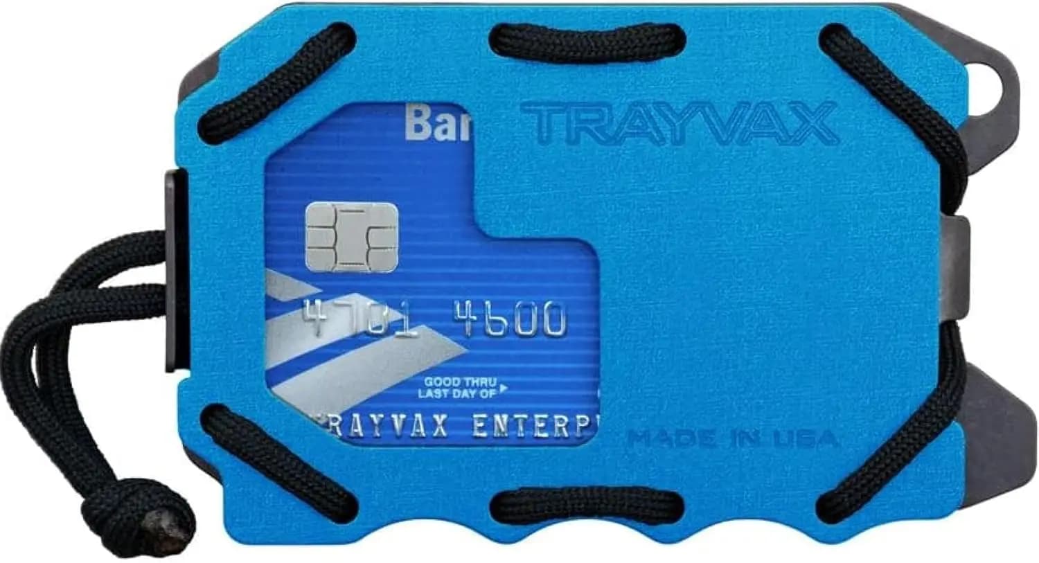 Portafoglio Minimalista Slim RFID con Clip per Banconote, Porta Carte di Credito in Metallo con Tasca Frontale, per Uomo e Donna, Blu