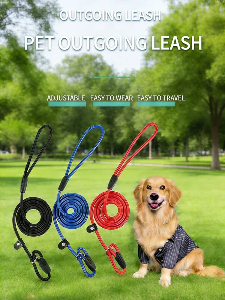 All-in-One dog drive with rope collar, anti-traction, anti-smoke, durable, non-fouling, for outdoor walks and training