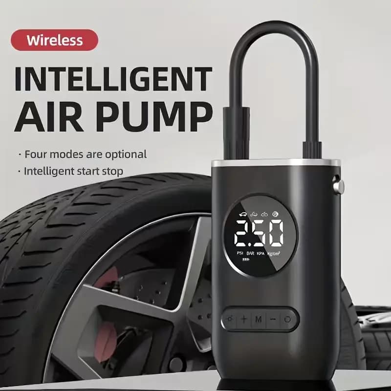 VYVYLABS Mini pompa per pneumatici Gonfiatore d'aria wireless Compressore d'aria ricaricabile per pompa d'aria elettrica per bicicletta per auto moto