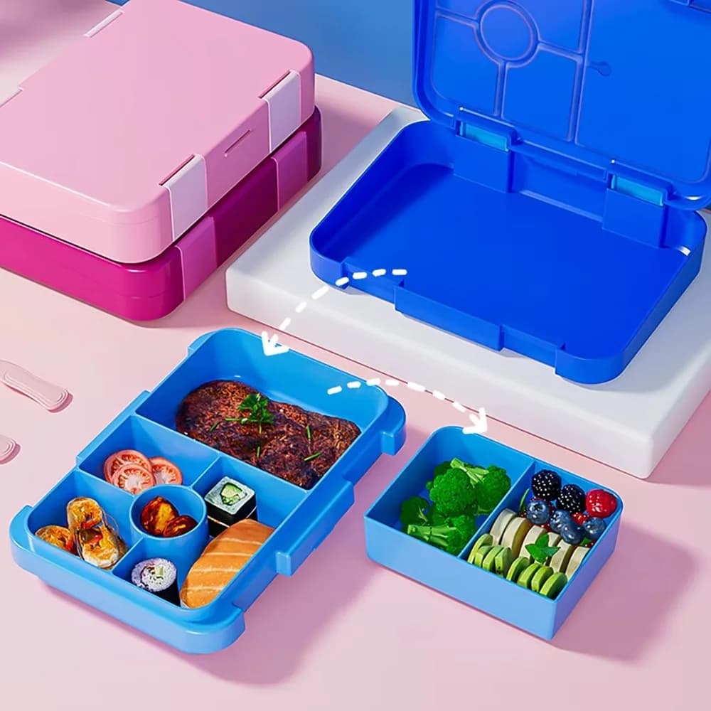 Scatola per il pranzo a doppio strato da 810 ml Scatola Bento per forno a microonde a tenuta stagna intermedia Scatola di immagazzinaggio a tenuta stagna divisa facile da pulire