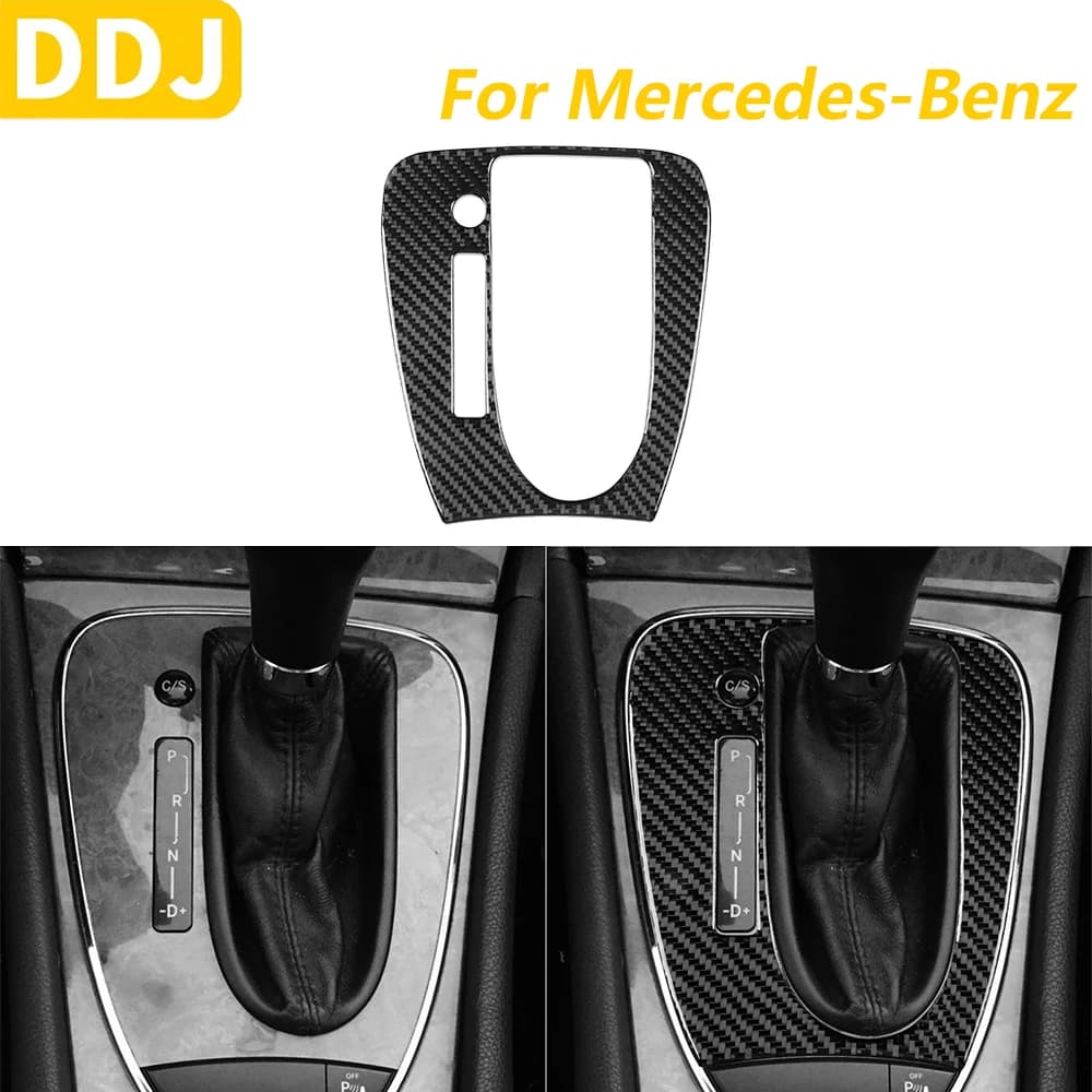 Per Mercedes-Benz Classe E W211 2003-2009 In Fibra di Carbonio Centrale Del Cambio Pannello di Controllo Della Copertura Decorativa Accessori Auto adesivo