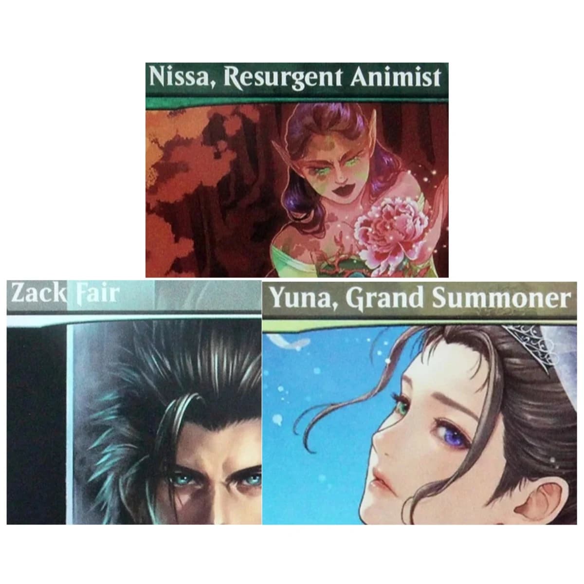 Foil "Zack Fair/Nissa, Resurgent Animist/Blightsteel Colossus" TCG Proxy Cards Top Quality Board Game Trading Cards
