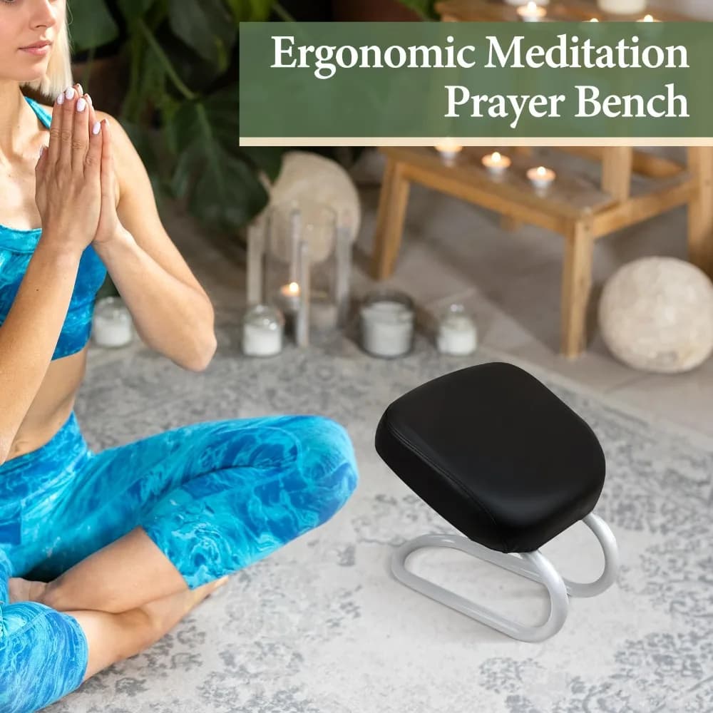 Sgabello per Meditazione Moderno e Semplice, Portatile, Antiscivolo, Robusto, Ergonomico, Sedia per Yoga con Tappetino