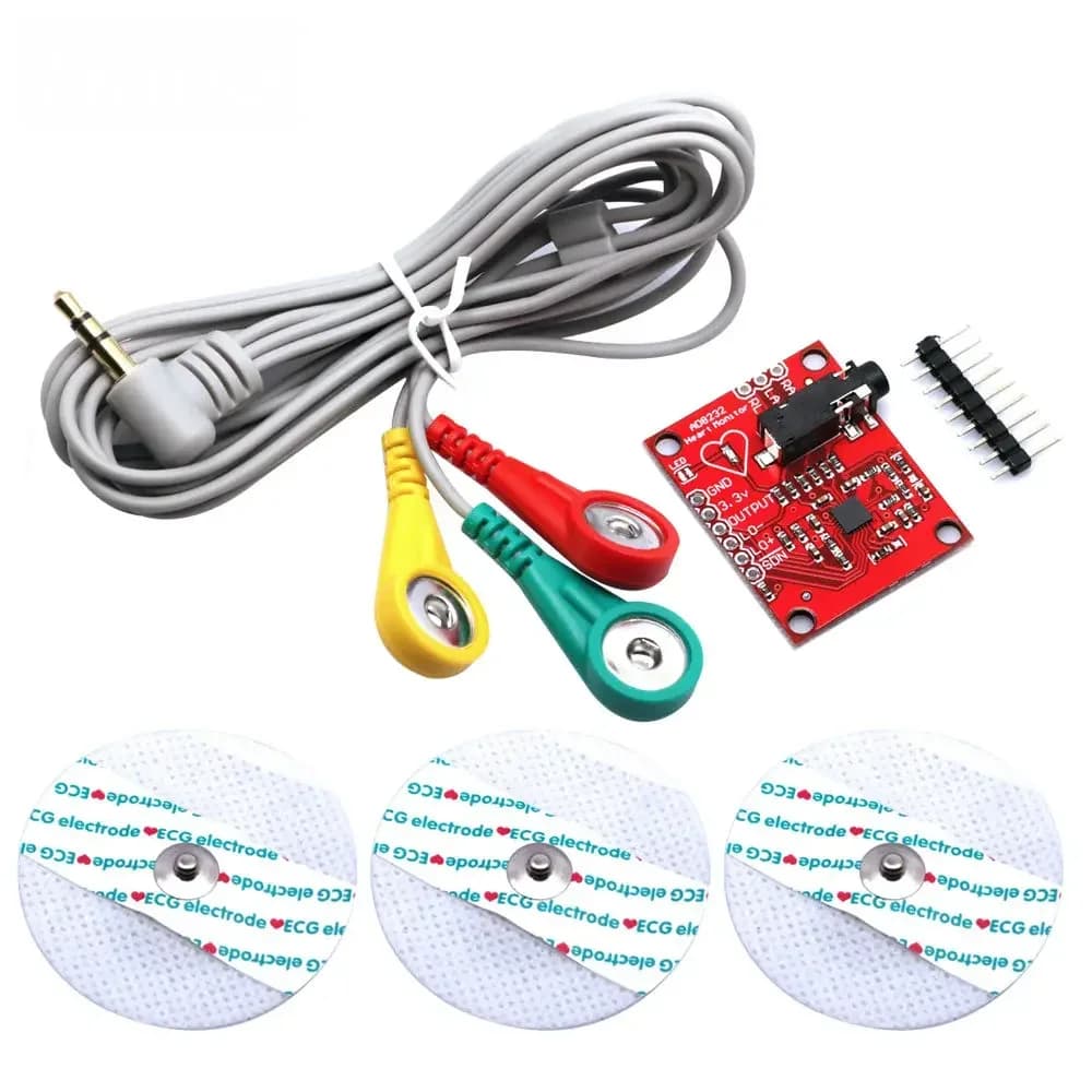 AD8232 biometric sensor kit: ECG module, EMG and pulse monitoring for Arduino UNO R3 in fitness and health monitoring