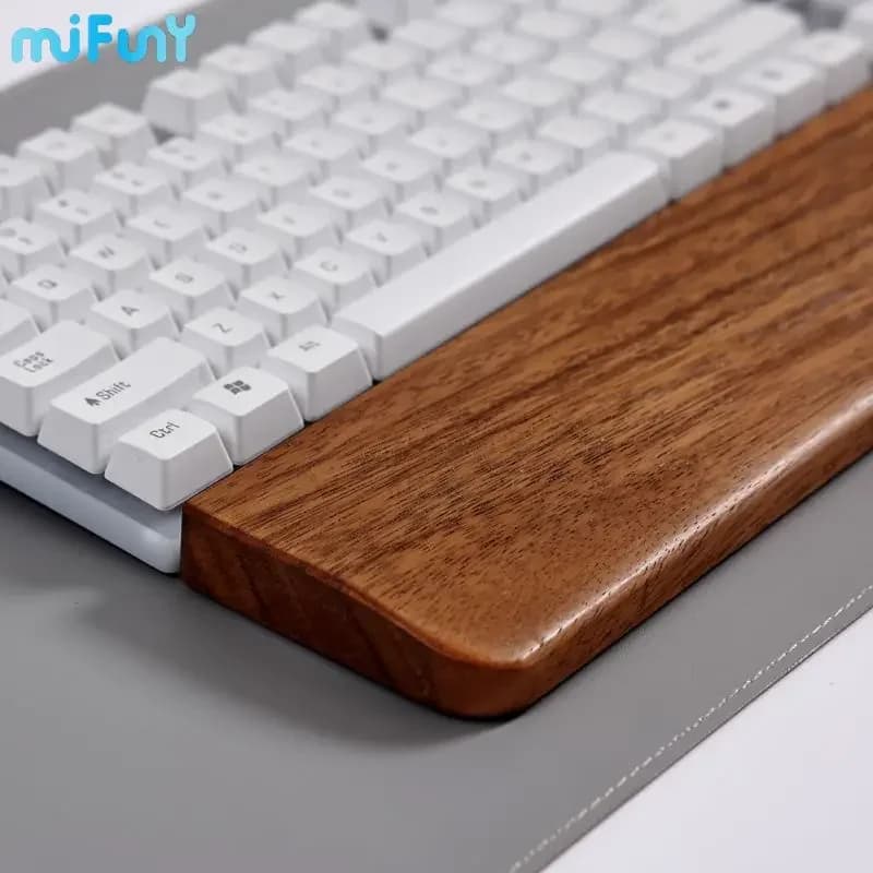 MiFuny Poggiapolsi in noce con cuscino Poggiapolsi per tastiera 60% Poggiapolsi ergonomico personalizzato per tastiera da 60/68/87/98/104 tasti