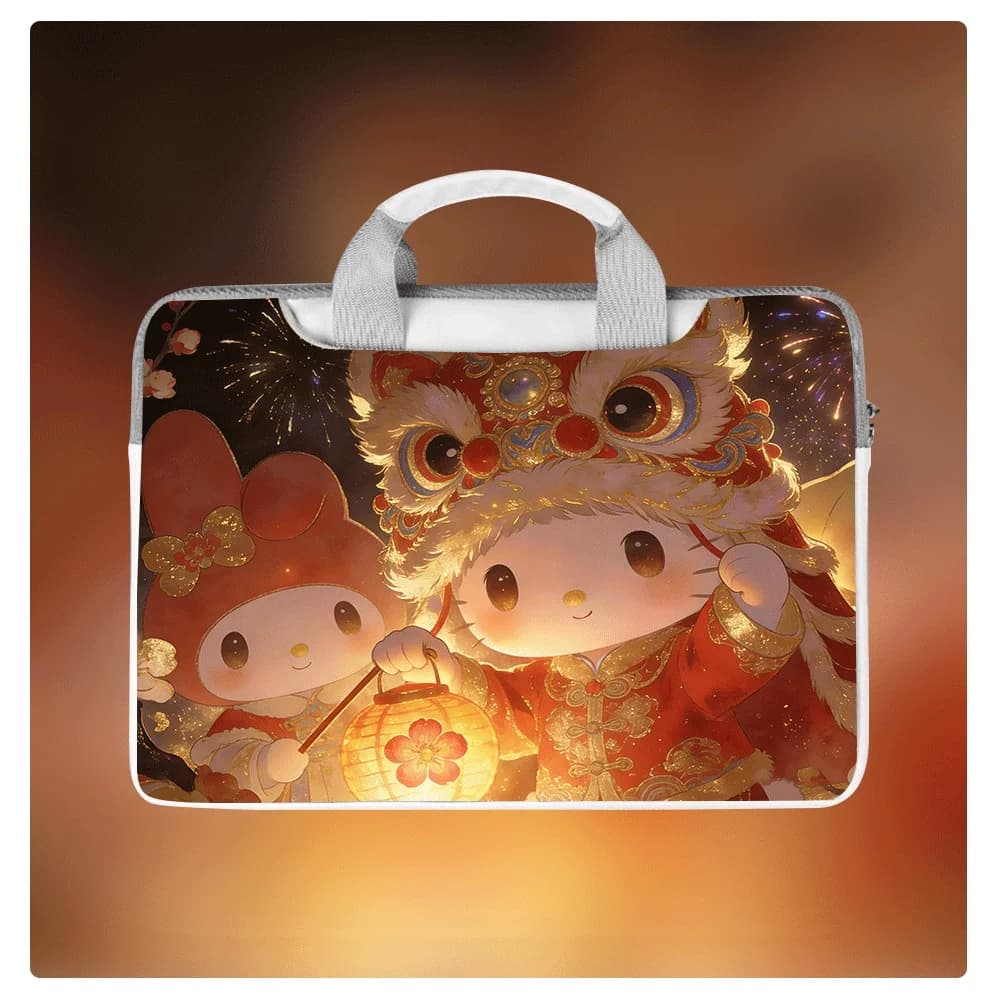Borsa per Laptop Hello Kitty 13 14 15 16 Pollici, Custodia Antiurto Impermeabile per Tablet Macbook Pro Air, Regalo per le Feste