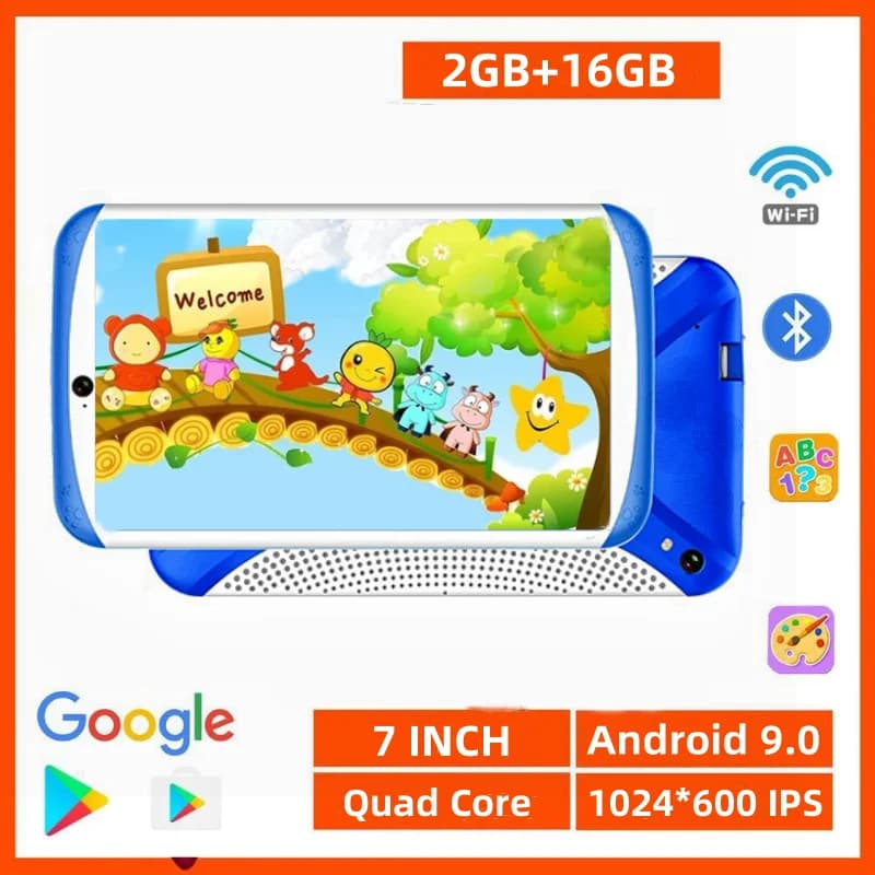 Hot 7 ''Tablet for Chidren Android 9 WIFI 2G RAM 16GB ROM 1024x600 IPS RK3126 Quad Core Tablet Educational Children's Gift