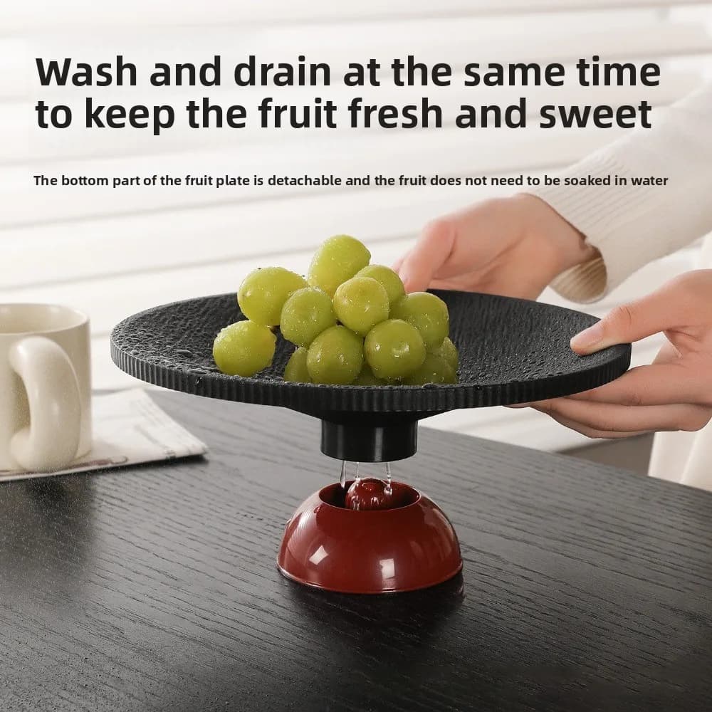 Nuovo Piatto per Frutta a Piedi Alti, Lussuoso e Capiente, Vassoio in Plastica per Snack e Frutta Secca
