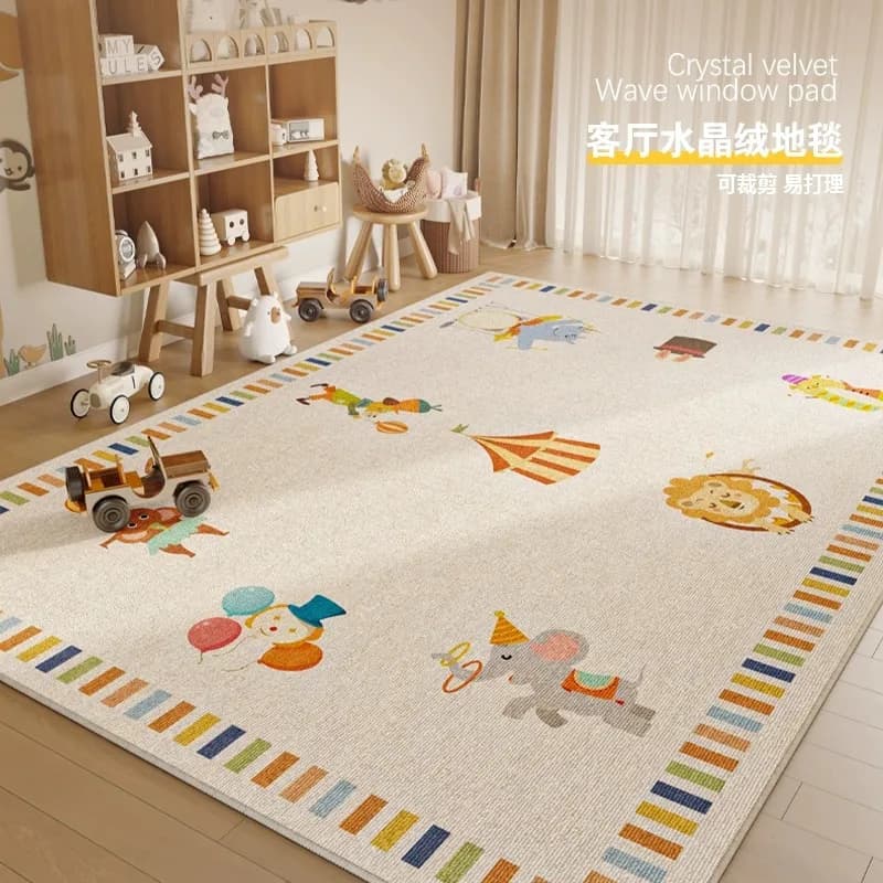 Carpet Living Room Kid Room Crawling Play Mat Cute Cartoon Child Bedroom Rug Soft Non-slip Early Childhood Education Mats