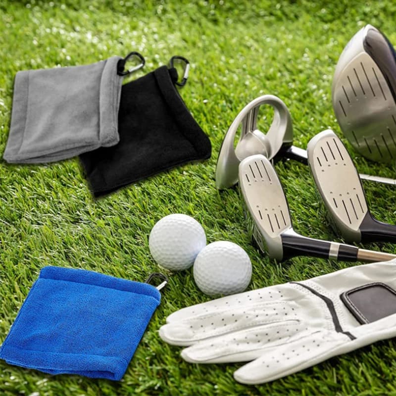 Asciugamano da golf in microfibra, panno per la pulizia da appendere in vita per palline e mazze da golf