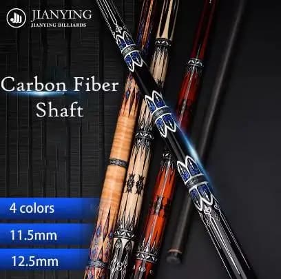 YFen Series Carbon Fiber Pool Cue Stick Professional Billiards 11.5/12.5mm Tip Wavy Joint with Case with Extension