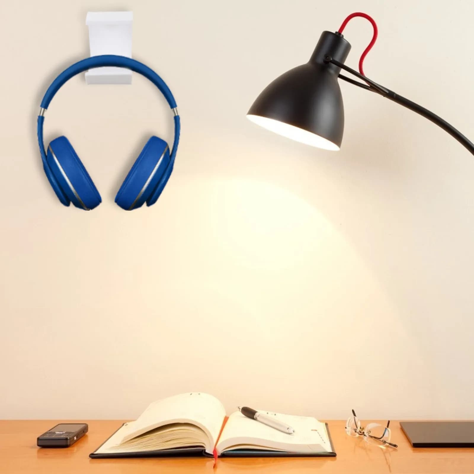 Supporto per cuffie da 2 pezzi in acrilico, gancio da scrivania senza foratura, universale, porta cuffie, accessorio per cuffie da gaming