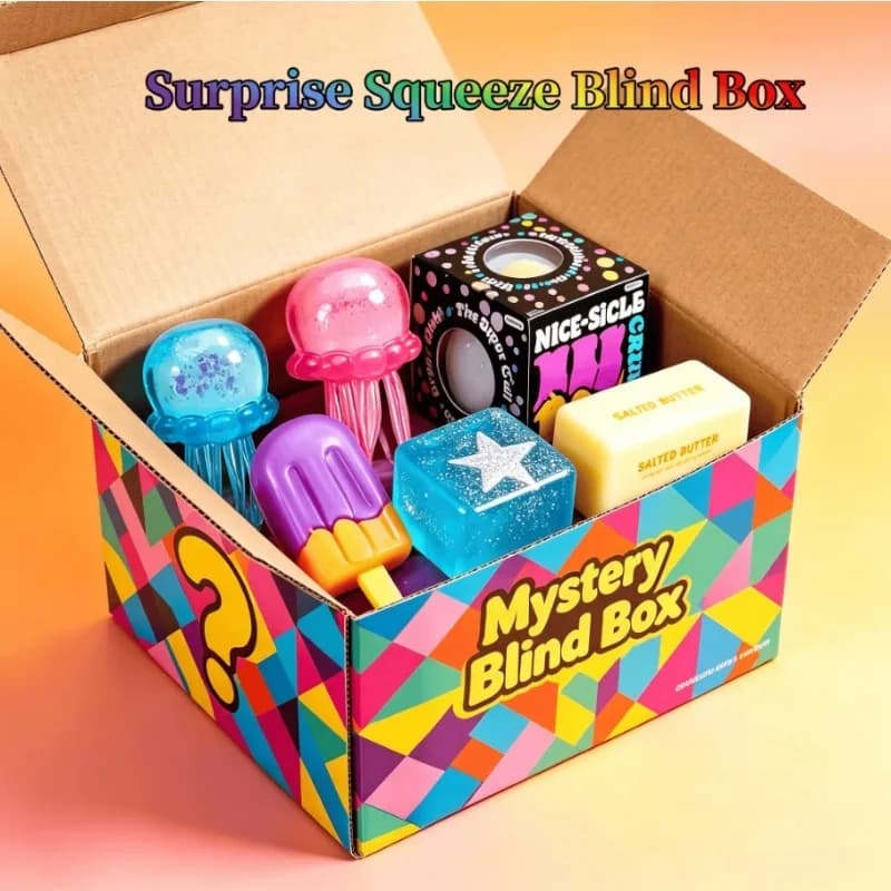 Surprise Squeeze Toy Mystery Blind Box – 3 Independent Random Draws Lucky Surprise ,Ultra-Soft Slow Rising Squishies, A Stress-Relief Gadget Squish, A Cone-Shaped Sensory