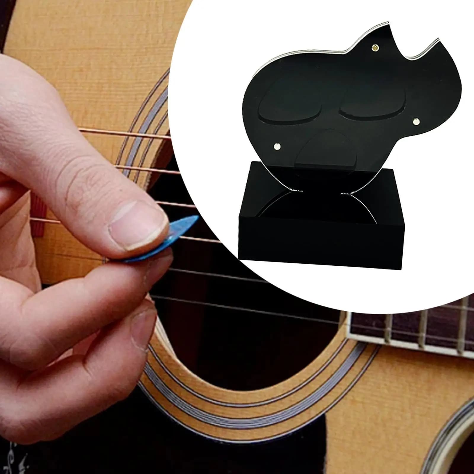 Acrylic Guitar Pick Display Frame Stand Storage Box Holder Gift Idea for Guitar Lovers Beginners