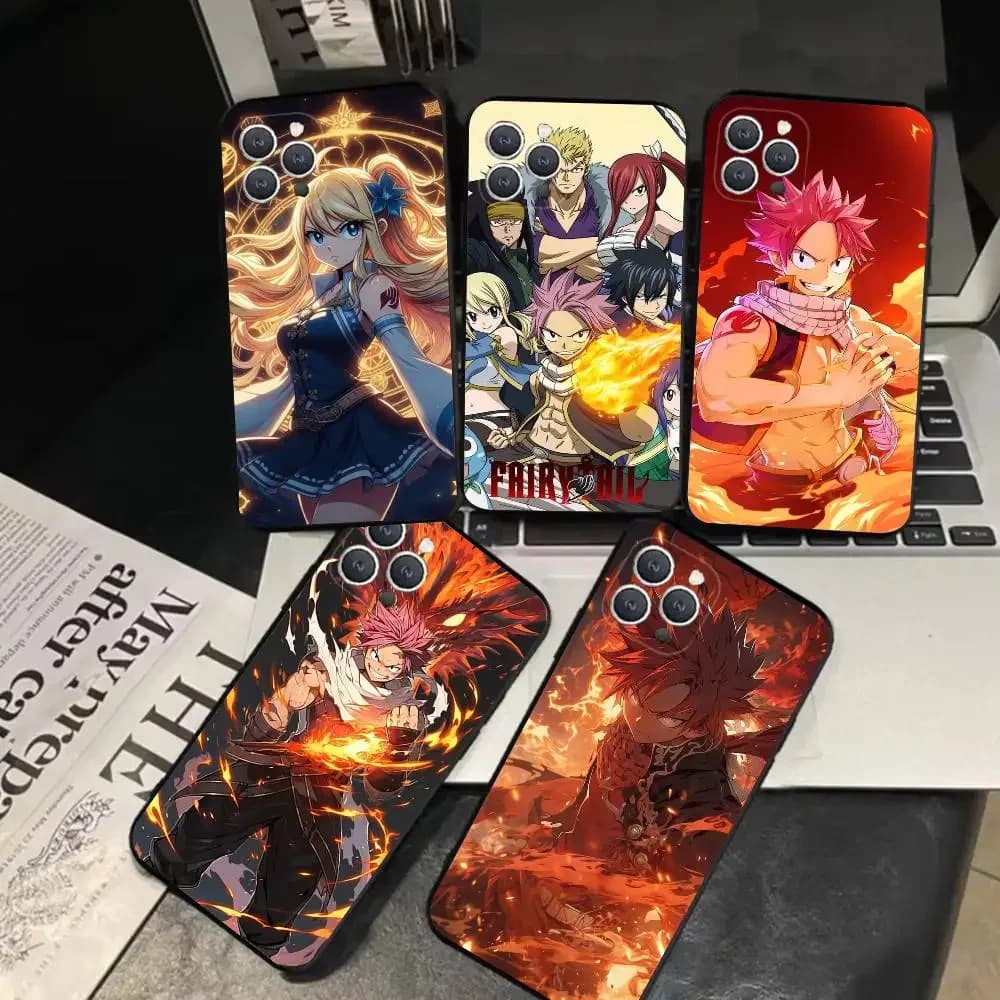 1PC Anime F-Fairy Tail Cool Cassa Del Telefono Cassa Del Telefono Del Silicone Morbido Nero Antiurto TPU Per IPhone 16 15 14 13 12 11 Plus Pro Max