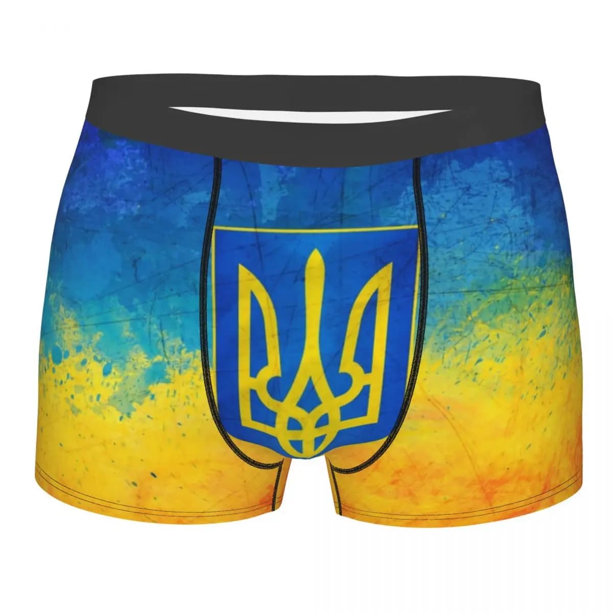 Boxer da uomo con bandiera dell'Ucraina, mutande da uomo traspiranti, pantaloncini da uomo