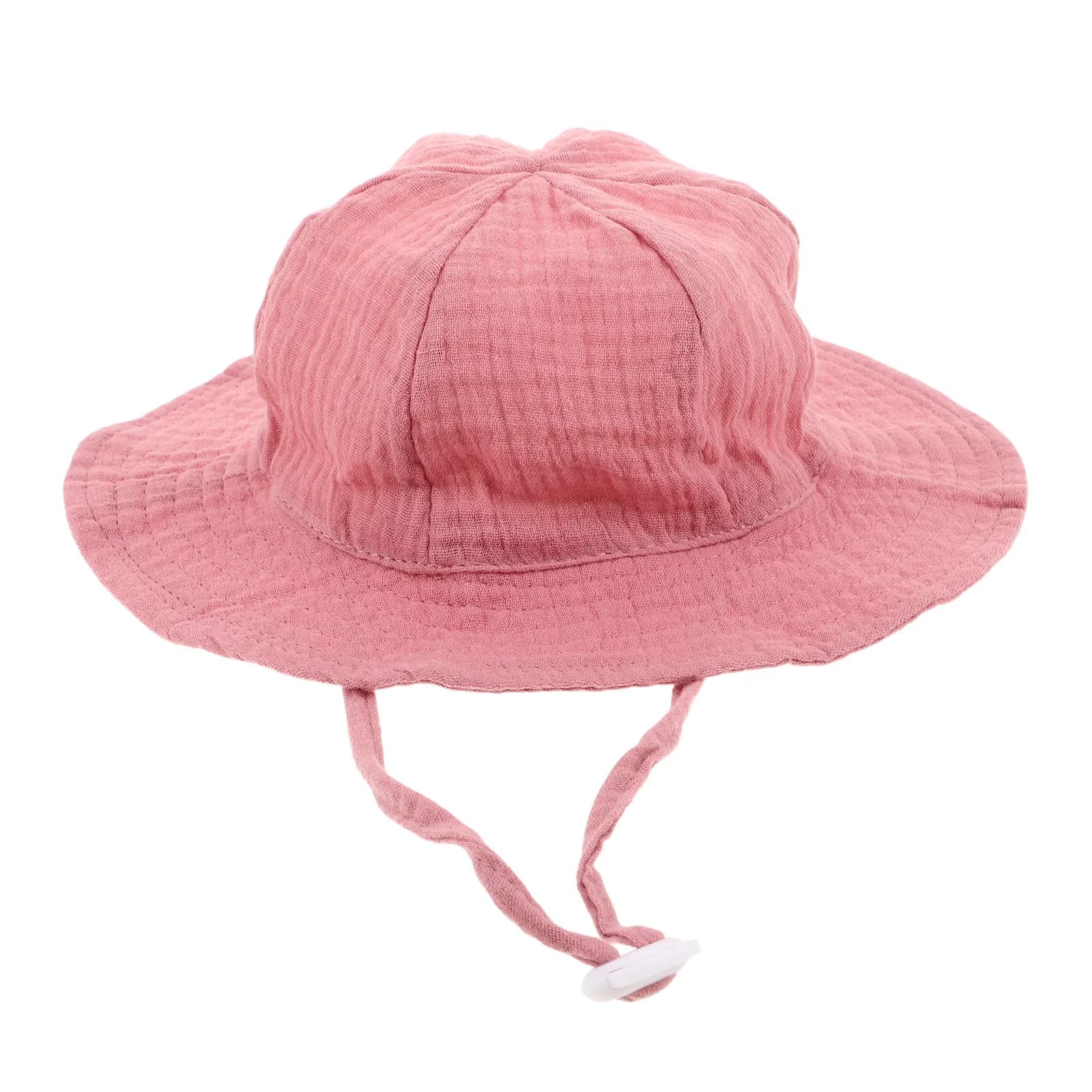 Soft Breathable Baby Cotton Bucket Hat Sun Protection for Infants Toddlers Newborns Wide Brim Summer Beach Cap Adjustable