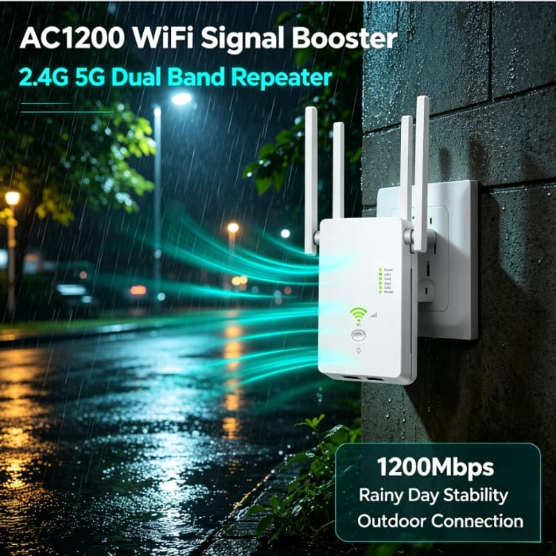 AC1200 1200Mbps Dual Band WiFi Repeater 5G 2.4G Wireless Extender Router AP Signal Booster 802.11AC