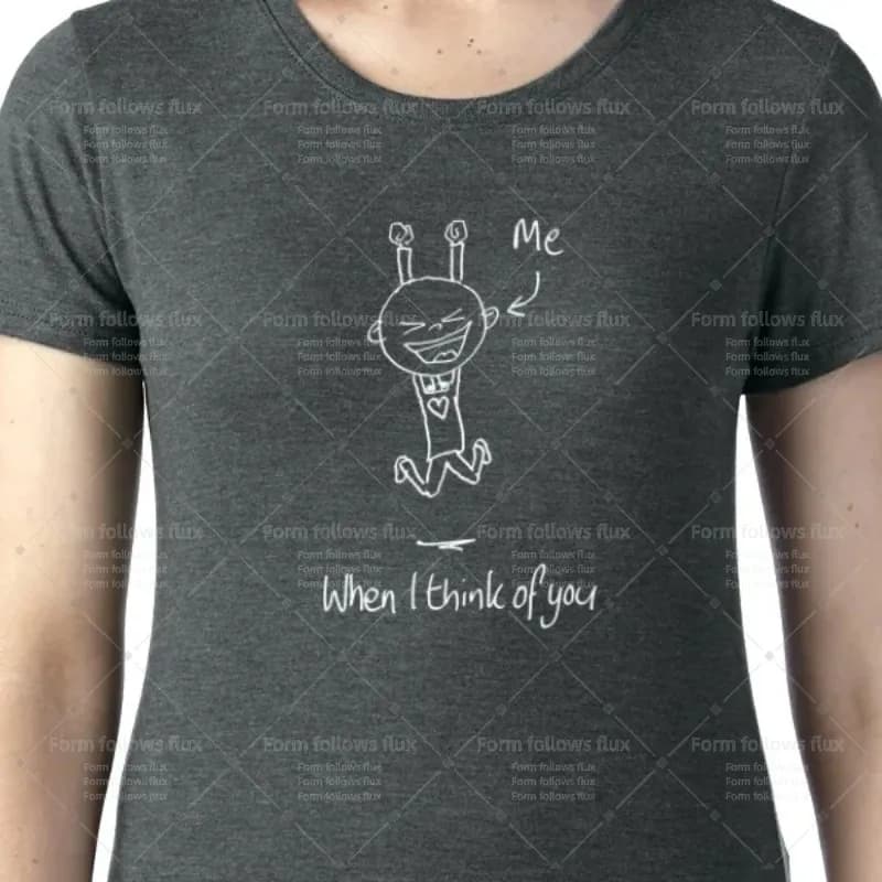 T-Shirt con cappuccio da uomo 2026, con stampa 'Me, when I think of you', stile fumetto disegnato a mano, romantico, per bambini e mamme, unisex, taglie S-6XL, adatto anche alle taglie forti.