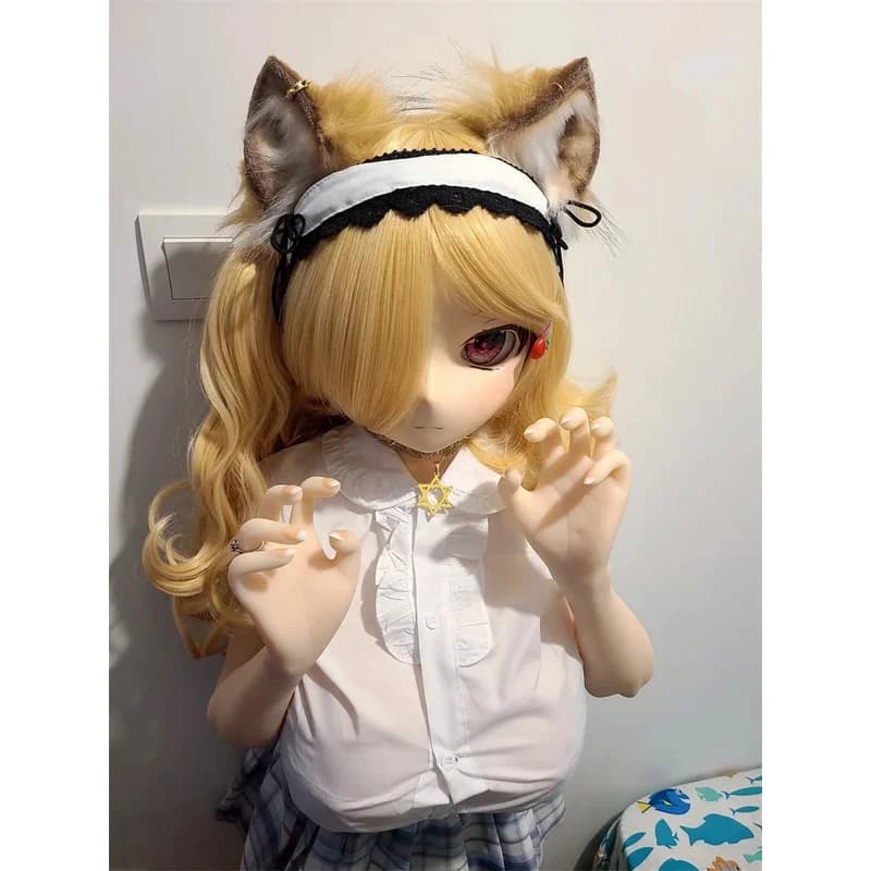 Parrucca Cosplay Anime Touhou Project Flandre Scarlet, riccia dorata, resistente al calore, sintetica H3'f,6\b;8/