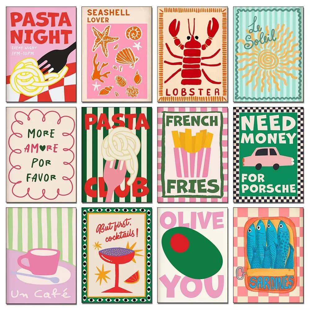 5D DIY Color Food Art Diamond Painting Pasta French Fries Full Diamond Mosaic Embroidery Kitchen Living Home Decoration Gift