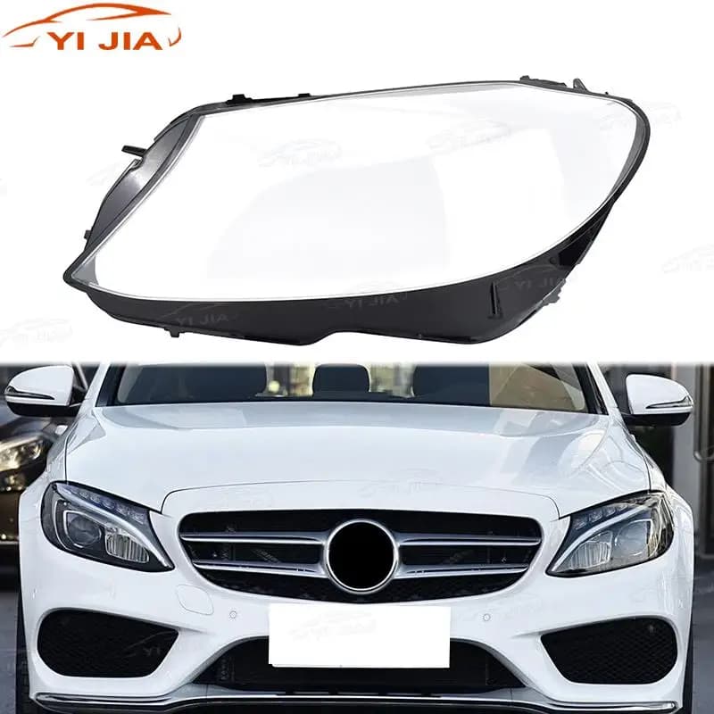 Per Mercedes Benz W205 C Claoss C280 C300 2015-2017 Coppia Faro Copertura Paralume Trasparente Faro Lente Borsette